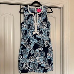 Lilly Pulitzer Navy, Light Blue & White Floral Shift Dress